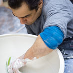Albert Montserrat at work in his studio